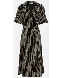 Chloé - Printed Silk Sable Shirt Dress - Lyst