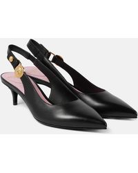 Balmain - Slingback-Pumps Medusa '95 Aus Leder - Lyst