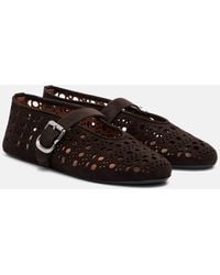 Alaïa - Suede Ballerinas - Lyst