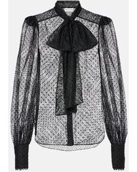 Rebecca Vallance - Ethel Tie-Neck Lace Blouse - Lyst