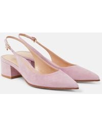 Gianvito Rossi - Piper 45 Suede Slingback Pumps - Lyst