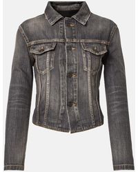Balenciaga - Lace-Up Denim Jacket - Lyst