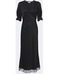 RIXO London - Annina Lace-Trimmed Satin Midi Dress - Lyst