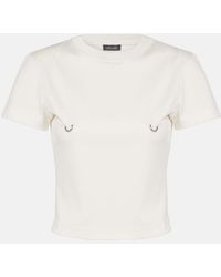 Mugler - Verziertes Cropped-Top Aus Baumwoll-Jersey - Lyst