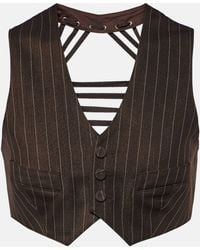 Jean Paul Gaultier - Pinstripe Cropped Wool-blend Vest - Lyst