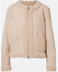 Moncler - Buis Shearling-Lined Suede Down Jacket - Lyst