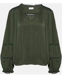 Velvet - Koren Lace-Trimmed Blouse - Lyst