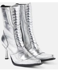 Vetements - Metallic Leather Ankle Boots - Lyst