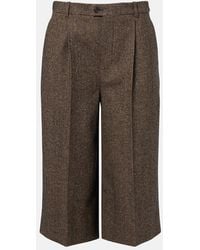 Saint Laurent - Herringbone Wool-Blend Bermuda Shorts - Lyst