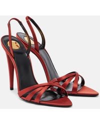 Saint Laurent - Kate Crepe Satin Slingback Sandals - Lyst