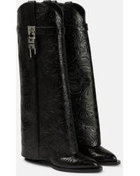 Givenchy - Shark Lock Cowboy Leather Knee-high Boots - Lyst