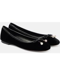 Jimmy Choo - Elme Velvet Ballet Flats - Lyst