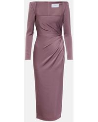Alex Perry - Midikleid Aus Satin - Lyst