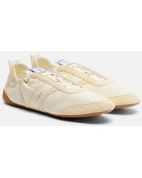 Chloé - Kick Leather And Suede Sneakers - Lyst