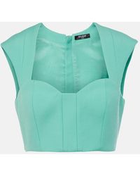 Balmain - Wool Crop Top - Lyst