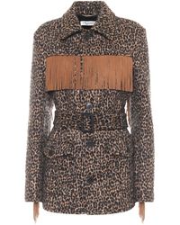 Saint Laurent Veste en feutre de laine et d'alpaga mélangés - Multicolore