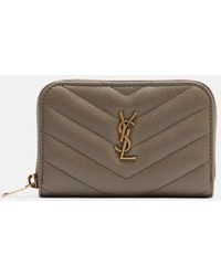 Saint Laurent - Cassandre Quilted Leather Card Case - Lyst