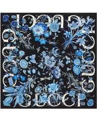 Gucci - Foulard in seta con stampa floreale - Lyst