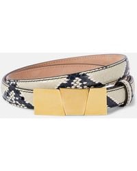 KHAITE - Axel Small Snake-Effect Leather Belt - Lyst