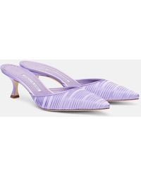 Manolo Blahnik - Mules Carolyne 50 Aus Satin - Lyst