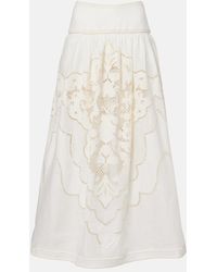 Zimmermann - Daylight Embroidered Linen Maxi Skirt - Lyst