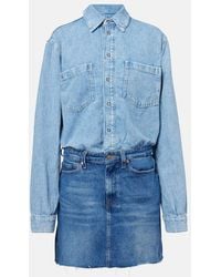 7 For All Mankind - Vestido Corto De Denim - Lyst