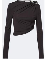 Christopher Esber - Orica Crystal Ruched Jersey Crop Top - Lyst