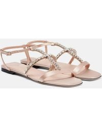 Jimmy Choo - Gwyn Crystal-Embellished Leather Sandals - Lyst