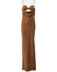 Alex Perry - Cutout Draped Satin Crepe Gown - Lyst