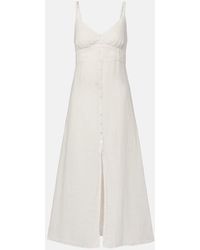 Velvet - Janet Linen Midi Dress - Lyst