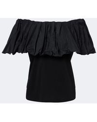 Max Mara - Ruffled Off-Shoulder Cotton Top - Lyst