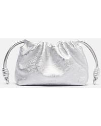 Loewe - Flamenco Mini Metallic Leather Clutch - Lyst