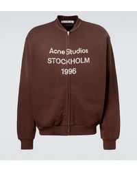 Acne Studios - Logo Cotton-Blend Zip-Up Sweatshirt - Lyst