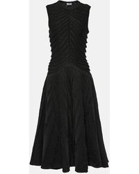 Alaïa - Gathered Midi Dress - Lyst