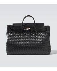 Bottega Veneta - Andiamo Voyager Large Leather Tote Bag - Lyst
