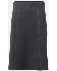 JOSEPH - Suede Midi Skirt - Lyst