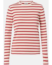 Jil Sander - Logo Striped Cotton T-Shirt - Lyst