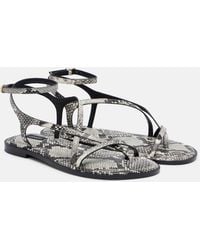 A.Emery - Edna Snake-Effect Leather Sandals - Lyst