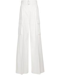 Max Mara Nebbia Stretch-cotton Cargo Trousers - White