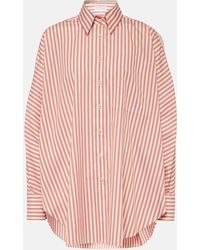 Brunello Cucinelli - Oversized Striped Cotton And Silk Shirt - Lyst