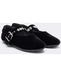 Simone Rocha - Embellished Velvet Mary Jane Flats - Lyst