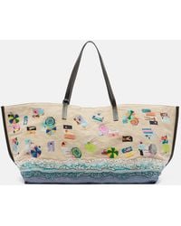 STAUD - Christos Large Beaded Canvas Tote Bag - Lyst