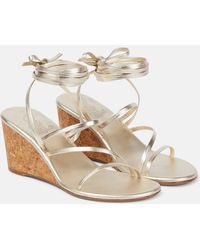 Ancient Greek Sandals - Lithi Metallic Leather Wedge Sandals - Lyst
