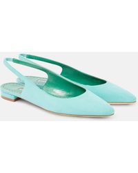 Manolo Blahnik - Sawra 10 Suede Slingback Flats - Lyst