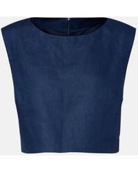 Posse - Martina Linen Crop Top - Lyst