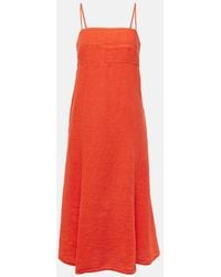 Velvet - Midikleid Stephie Aus Leinen - Lyst