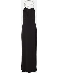 Coperni - Logo Necklace Embellished Halterneck Gown - Lyst