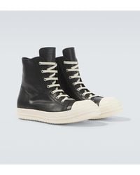 Rick Owens - Jumbolace Leather High-Top Sneakers - Lyst