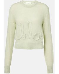 Chloé - Jersey De Alpaca Y Seda Con Logo - Lyst