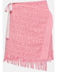 Versace - X Dua Lipa Logo Cotton Terry Wrap Skirt - Lyst